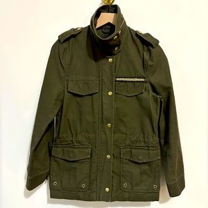 H&M Green Military Style Jacket Size 6